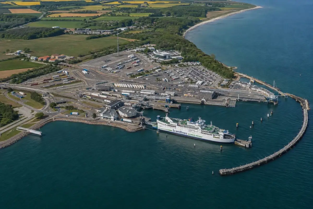 Fergehavnen i Puttgarden på Fehmarn i Tyskland