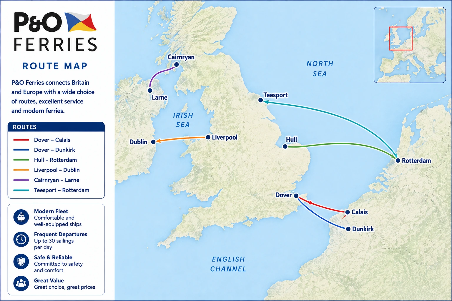 P&O Ferries – fergeselskap og reiseguide
